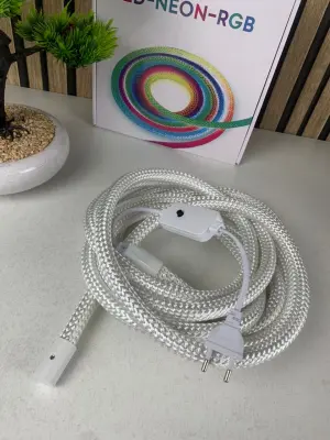 Bande LED Néon RGB motif réticulaire rond à 360 degrés flexible – شريط إضاءة ملونة