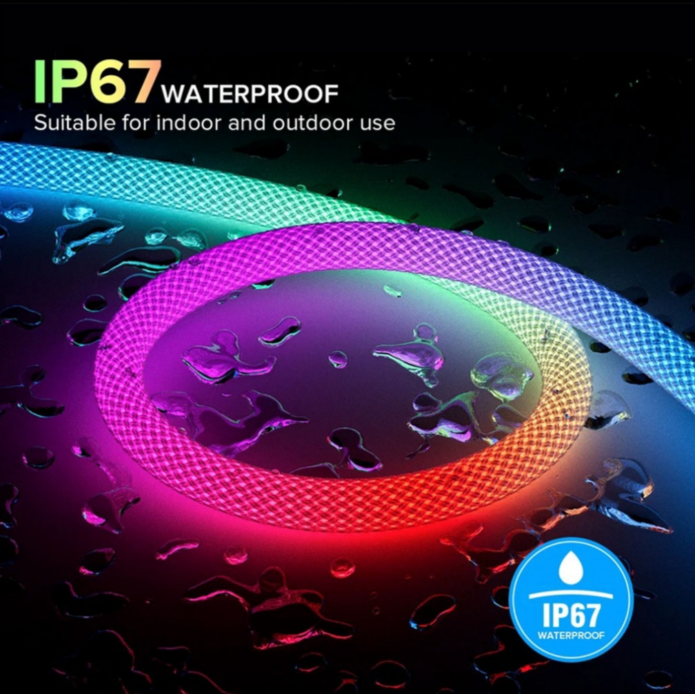 Bande LED Néon RGB motif réticulaire rond à 360 degrés flexible – شريط إضاءة ملونة